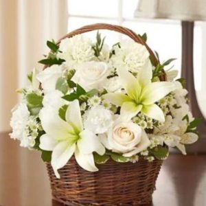 Peace, Love & Hope Basket - White