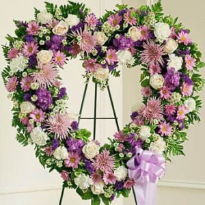 Forever Cherished Floral Heart Tribute - Lavender